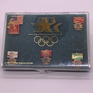 Coca-Cola 1984 Olympics Red and Gold Pin